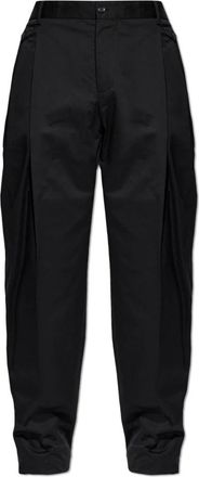Dolce & Gabbana Katoenen broek met plooien - Heren - Straight fit broeken - Zwart - M - Katoen - Broeken