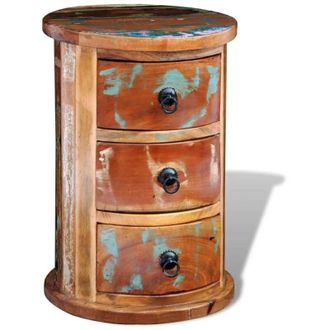 vidaXL vidaXL Armadietto in Legno Massello di Recupero con 3 Cassetti