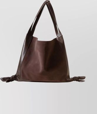 Hereu dual handle open top shoulder bag with knots