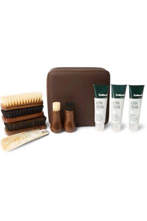 Lorenzi Milano Travel Shoe Care Set with Leather Case