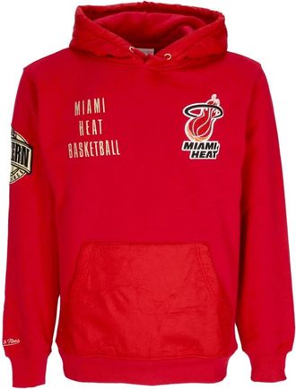 Mitchell & Ness Miami Heat Vintage Logo Hoodie - Heren - Hoodies - Rood - S - Katoen - Hoodies & sweatvesten