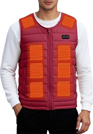 Generic Mens Heated Gilets Zip Up Winter Sleeveless Jackets For Men Uk Crewneck Thermal Puffer Gilet Solid Color Lightweight Warmth Heated Vest Coat Tops With