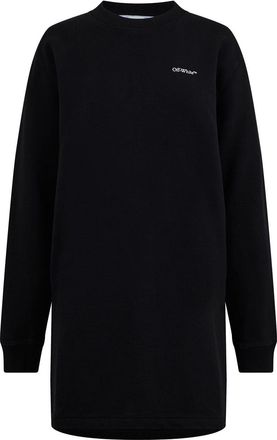 Off-white Womens Off White Floral Embroidered Crew Neck Knee Length Sweatshirt Dress in Black Multi - Size X-Small