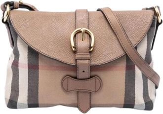 Burberry Pre-owned Canvas Crossbody Bag - Dames - Vintage Schoudertas - Bruin - ONE Size - Leer - Vintage