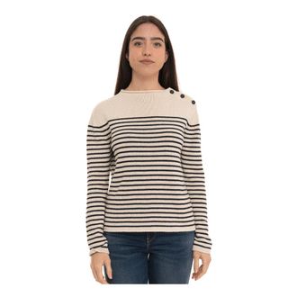 Max Mara Wkdquadro Trui met ronde hals - Dames - Ronde hals truien - Veelkleurig - L - Katoen - Truien & Vesten