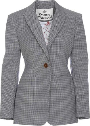 Vivienne Westwood Geruite Katoenen Jas Vrouwen Itali&euml; - Dames - Blazers - Grijs - S - Katoen - Jassen