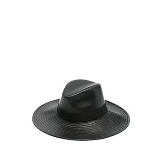 Borsalino Accessoires, Heren, Zwart, S, Leer, Sophie Leren Hoed