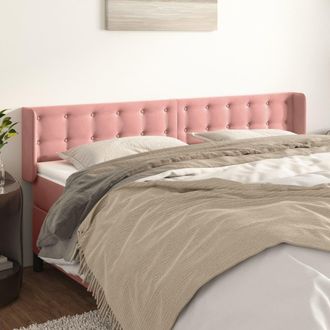 vidaXL Cabecero De Terciopelo Rosa 203x16x78/88 Cm Vidaxl