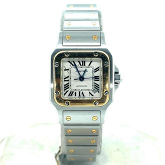 Cartier Pre-owned Cartier Santos Silver Guilloche Dial Ladies Watch W20057C4
