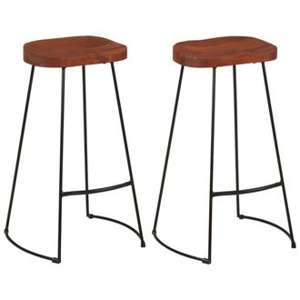 vidaXL Taburetes De Bar Gavin 2 Uds Madera Mango Maciza 50x40x78 Cm Vidaxl