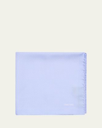 Tom Ford Mens Micro Polka Dot Silk Pocket Square