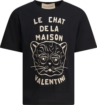 Valentino Mens Black Cotton T-shirt - Size Medium