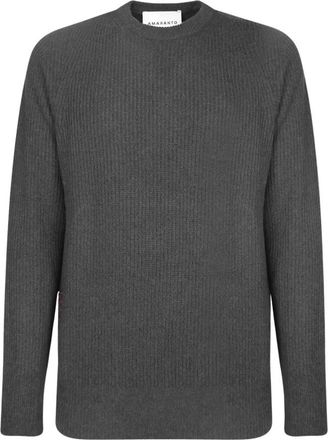 Amaranto Maglione in misto lana e cashmere - - Knitwear - Uomo - Grigio - S