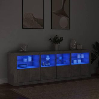 Berkfield Home Sideboard with LED Lights Concrete Grey 202x37x67 cm | Size: 202 x 37 x 67 cm