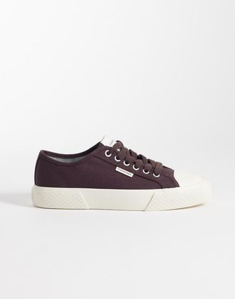 Calvin Klein Chunky sneakers in tela marrone cioccolato