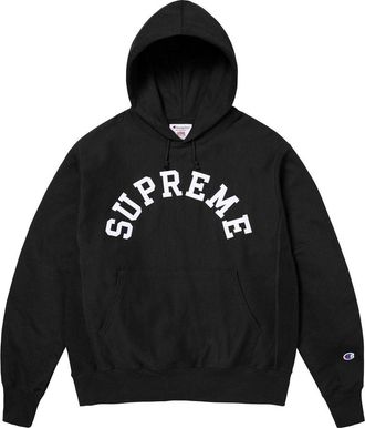 SUPREME Champion Hooded Sweatshirt Black SS25SW57-BLACK