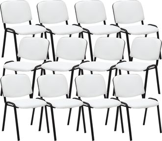 Clp Clp - Pack De 12 Sillas Confidente Ken En Simil Cuero Blanco