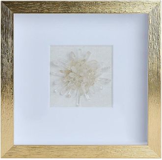 Tozai Home Twos Company Clear Crystal Cluster Flower Shadow Box Wall Art