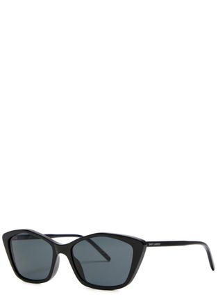 Saint Laurent Cat-eye Designer Sunglasses - Black - One Size