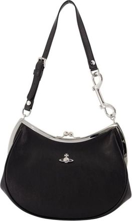Vivienne Westwood Charm Frame Portemonnee - Dames - Schoudertassen - Zwart - ONE Size - Leer - Tassen