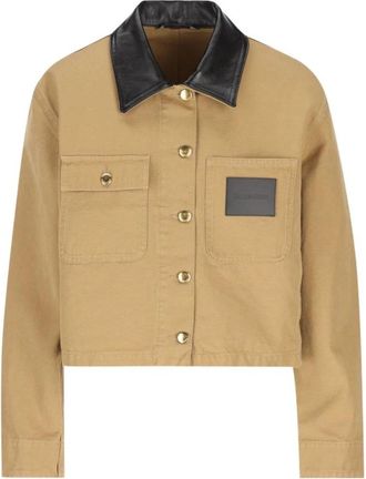 Balenciaga Cropped Werkkleding Jas - Dames - Zomerjassen - Beige - XS - Katoen - Jassen