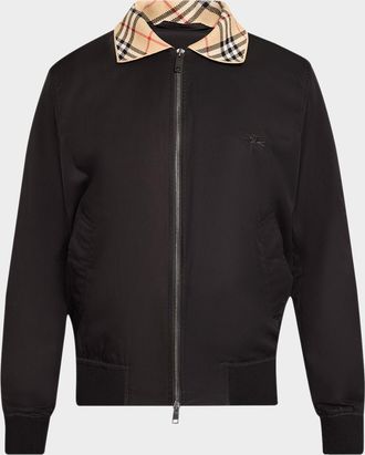 Burberry Men & apos;s Glenfields Nylon Check-Collar Blouson