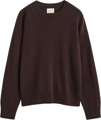 GANT Round-neck Truien - Dames - Ronde hals truien - Bruin - M - Wol - Truien & Vesten