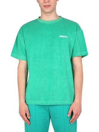 Mouty Embroidered Logo Terry T-Shirt - Green