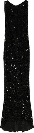 Elisabetta Franchi Abito lungo con paillettes - Nero