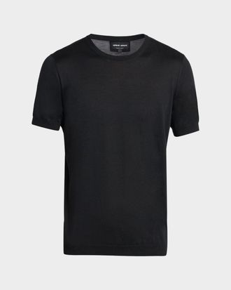 Giorgio Armani Men & apos;s Silk-Cotton Crewneck T-Shirt