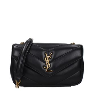 Saint Laurent Loulou Donnas Borsa a tracolla in pelle nera