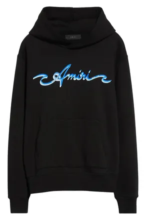 Amiri Mens Wave Hoodie In Black