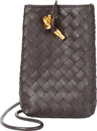 Tiffany & Fred Handwoven Mini Leather Bucket Bag