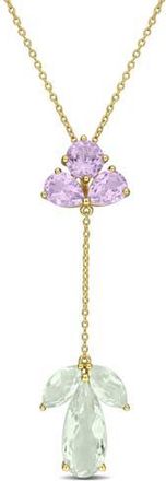 Delmar Rose de France Green Quartz & Amethyst Lariat Necklace in Purple Multi at Nordstrom Rack