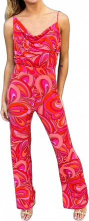 Olivaceous Sunset Jumpsuit In Multi