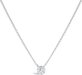 House of Brilliance 14K Gold Floating 1/2 Cttw Lab Grown Diamond Solitaire Pendant Necklace