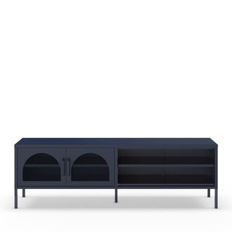 DRAWER Mueble de TV 2 puertas de metal L160cm - Noche azul