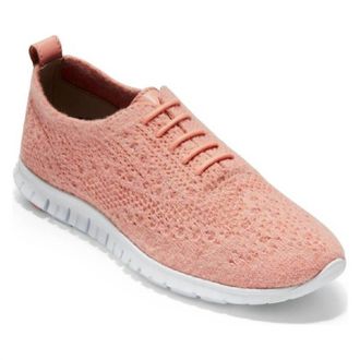 Cole Haan Womens Zerogrand Stitchlite Wool Oxford Sneakers In Coral Almond Heather