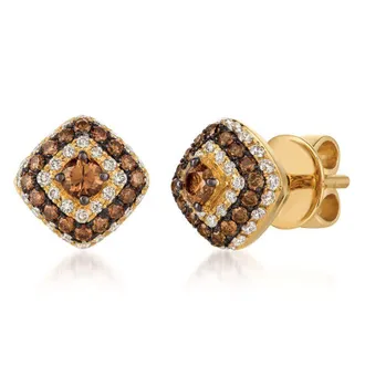 Le Vian Ladies Center Chocolate Stud Earrings set in 14K Honey Gold WJAW 55