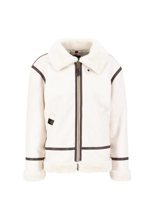 Alpha Industries Lederjacke ALPHA INDUSTRIES B-3 Faux Leather, Herren, Gr. S, weiss (vintage wei&szlig;), Obermaterial: 100% Polyester, Kunstfell: 100% Polyester, Jacken Led
