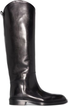 Jil Sander knee-high leather boots - women - Calf Leather/Calf Leather/Calf Leather - 38 - Black