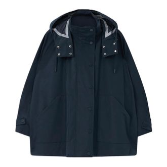 Max Mara Light Jackets, female, Blue, Size: M Labbro Raincoat