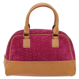 Celine Vintage Macadam Handbag C Macadam Suede Purple Suede Handbag (Pre-Owned)