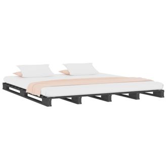 Berkfield Home Pallet Bed Grey 150x200 cm King Size Solid Wood