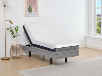 Vente-Unique Letto relax elettrica deco + materasso memory foam 80 x 200 cm Tessuto Grigio - MENASINA di YSMÉE