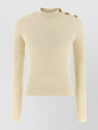 Balmain cashmere-blend ribbed slim-fit crew-neck jumper