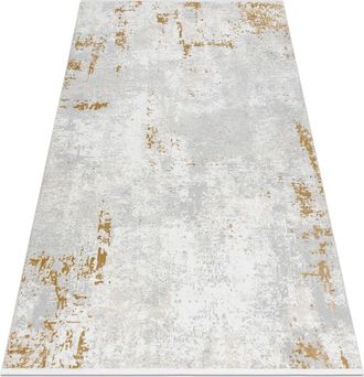 RugsX Rugsx - Alfombra moderna duke 51378 crema / dorado - Hormigón, piedra estructurada, muy suave, flecos beige 120x170 cm