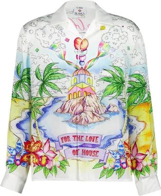 Casablanca Better Days Zijde Cubaanse Shirt - Heren - Casual Overhemden - Veelkleurig - L - Overhemden