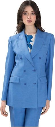 P.A.R.O.S.H. Raisa Blazer - Dames - Blazers - Blauw - S - Linnen - Jassen