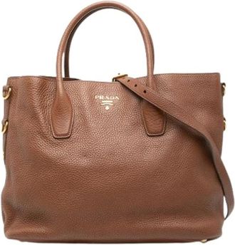 Prada Pre-owned Handbags, female, Brown, Size: ONE SIZE Pre-owned Satchel